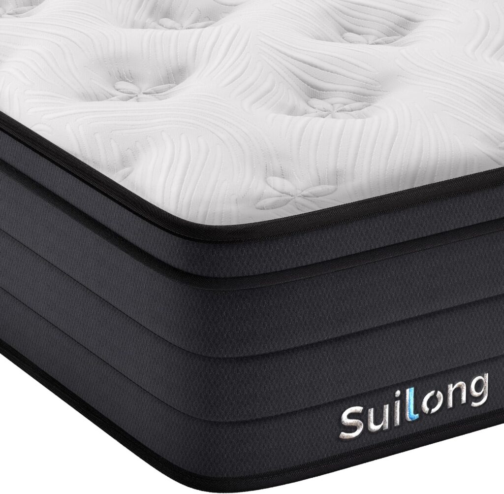 Suilong hybrid mattress with pocket coils and memory foam comfort layers. best mattress for back pain 2025